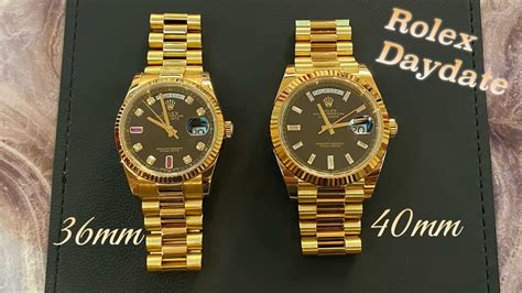 rolex 36mm vs 40mm